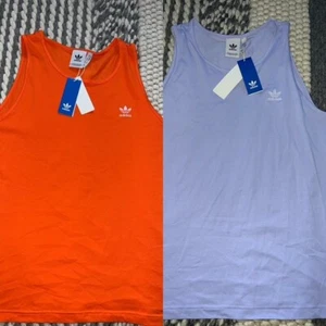 NWT Adidas Original Trefoil Essential Tank Top Orange Light Purple XS-2XL JF6601 - Picture 1 of 5