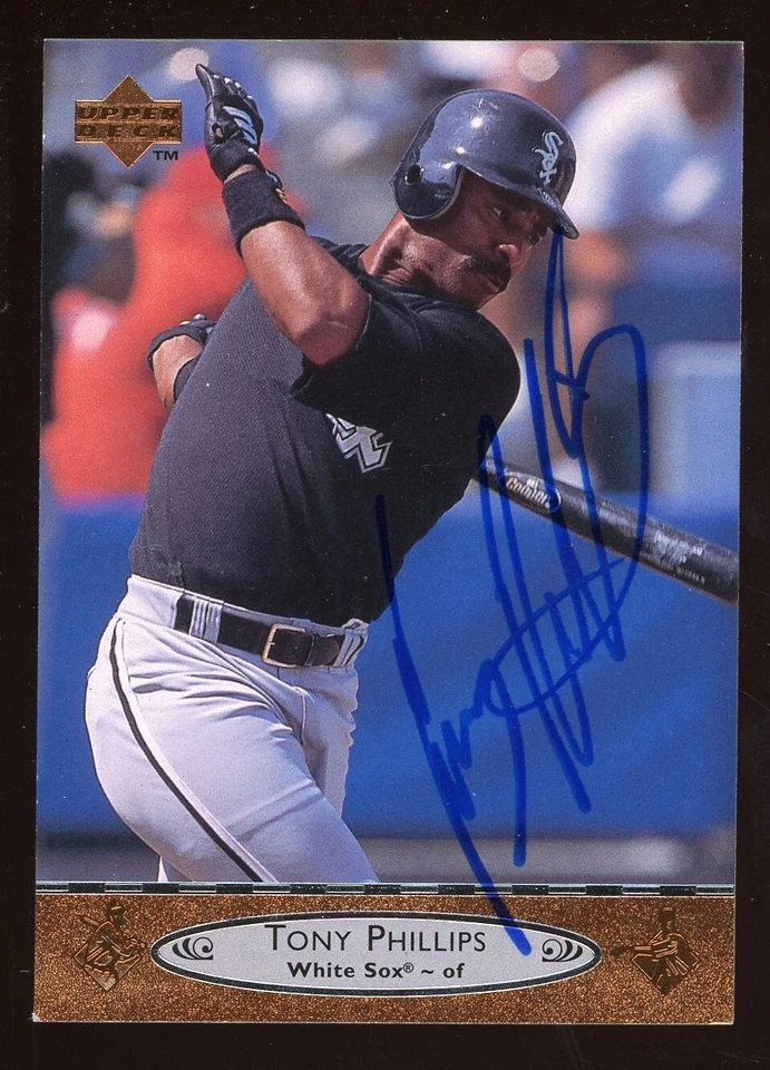 1996 Upper Deck TONY PHILLIPS Signed Card autograph auto WHITE SOX A'S ANGELS - Image 1 of 1
