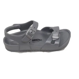 Girl's Kids Birkenstock Silver Ankle Strap Eva Sandals Shoes Size 11 - Picture 1 of 7