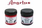 Angelus Brand Walk on Paint Red and Black Color Restorer Paint Shoes Soles 2oz