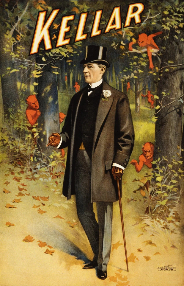 VINTAGE KELLAR MAGIC A4 POSTER PRINT - Image 1 of 1