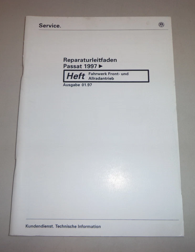 Manual De Taller VW Passat Chasis Delantero Y Tracción Total Syncro 01/1997 - Imagen 1 de 1