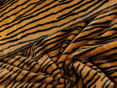 FELLIMITAT Fell Plüsch Stoff Kunstfell Tierfell TIGER HELLBRAUN EUR 10,98/m - Bild 1 von 3
