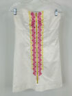 LILLY PULITZER Women Size 8 White Strapless Textured Wesley Mini Dress