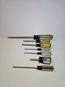 Vintage Craftsman Screwdrivers Lot Of 7 Phillips Flat Head Made In USA WF PR - Picture 1 of 6