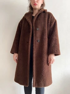 Max Mara Weekend Women's Teddy Bear Coat Chocolate Brown Icon Wool-Blend Jacket - Picture 1 of 18