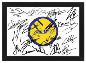 FOTO FIRMADA POR ESCUADRÓN 24/25 ENMARCADA IMPRESA AUTÓGRAFO LEEDS UTD UNITED SMILEY - Imagen 1 de 15