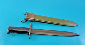 WWII US Model 1905 e1 UFH 1942 M1 Garand Bayonet + Scabbard Union Fork Hoe Co - Picture 1 of 12
