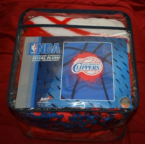 LOS ANGELES CLIPPERS NBA SPORTS 60"X80" ROYAL PLUSH RASCHAEL THROW/BLANKET Cover