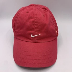 Nike Hat 100% Cotton Canvas Red Pink Adjustable Dad Hat - Picture 1 of 6