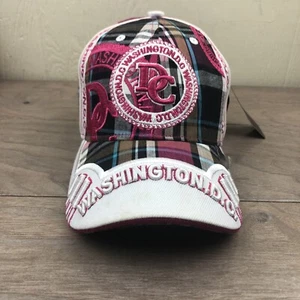 Washington D.C. Hat/Cap Light Pink/White Plaid Adjustable  - Picture 1 of 10