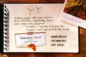 TURNING LEAF WINE AD #1 RARE 2001 OOP HALF PAGE AD - Picture 1 of 2