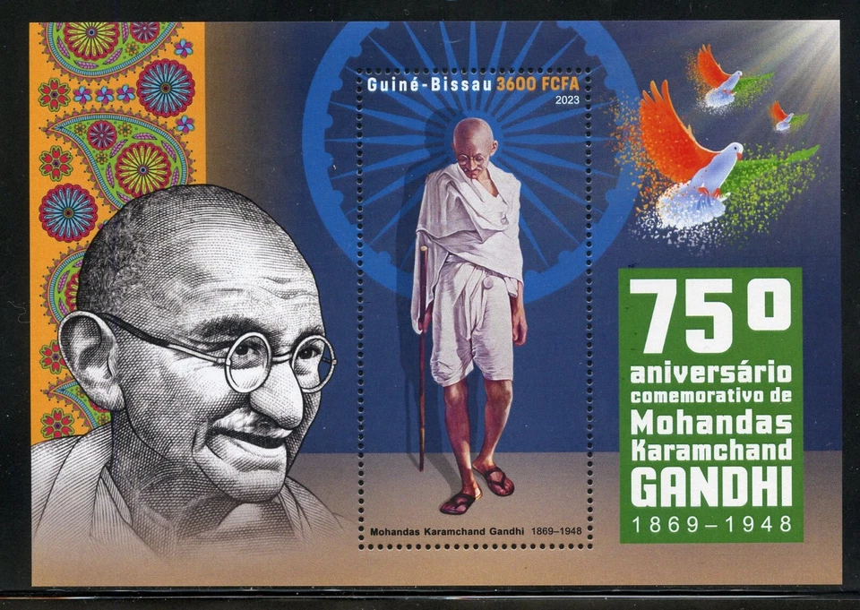 GUINEA BISSAU 2023 75th MEMORIAL ANNIVERSARY OF MAHATMA GANDHI S/SHEET MINT NH - Image 1 of 1