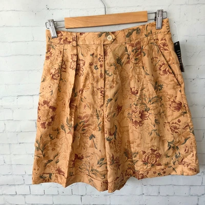 Bermudas Chinas Ralph Lauren Talla 8 Pequeñas 100% Lino Cintura Alta Resort NUEVO Foto 1 de 4