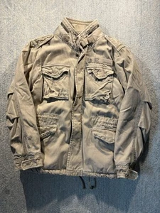 Vintage Abercrombie And Fitch M-65 Military Jacket Sherpa Lined Mens M Tan - Picture 1 of 14