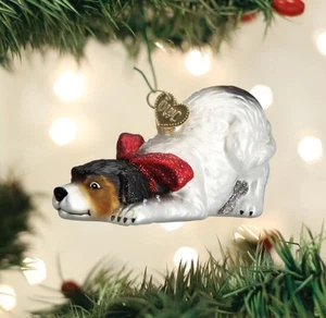 Alte Welt Weihnachten Norman Rockwell Signatur Hund Ornament Neu mit Etikett, kostenloser Versand - Bild 1 von 3