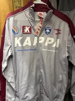 Kappa Racing Track Jacket Mens Large Full Zip Speedway Patch Gray/Maroon New L - Image 1 of 3