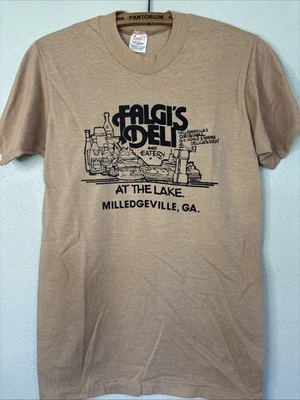 Vtg Single Stitch T-Shirt Sport T Stedman M 70s Falgis Deli Milledgeville GA - Image 1 of 4