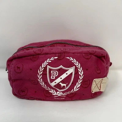 Y2K Victoria's Secret PINK Makeup Cosmetic Travel Bag Zipper Pencil Pouch Vtg - Image 1 of 4