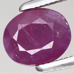 1.33ct  6.5x5.4mm Oval 100%Natural Unheated Purplish Red Ruby Guinea, Africa - Picture 1 of 4