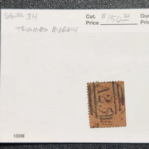 Great Britain #34 trimmed margin - CV $150 - Lot #10606 - Picture 1 of 1