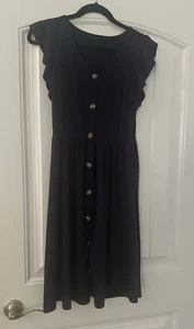 Women’s Dress Navy Size Small Midi Faux Button Detail - Picture 1 of 3