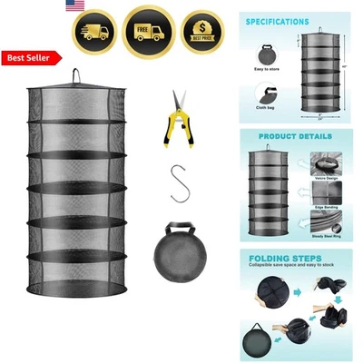 Rack de secagem de ervas 6 camadas malha rede de secagem de plantas para ervas sementes flores - Imagem 1 de 4