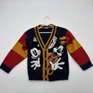 Vintage Mickey & Co Goofy Kids Blue/Red/Yellow Cardigan Made in USA 90s - Picture 1 of 7