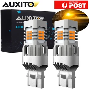 AUXITO 7443 7440 T20 SIGNAL 50W LED AMBER ERROR TURN FREE INDICATOR GLOBE BULBS - Picture 1 of 12