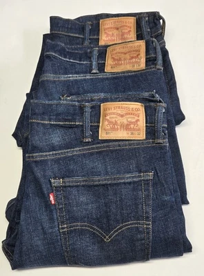 批量 三 (3) Levis 511 牛仔裤 男式 38x31 深色牛仔蓝色 — 第 1/4 张图片