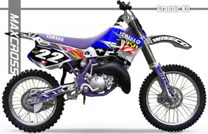 YAMAHA YZ125 YZ250 1993-1995 MAXCROSS GRAPHICS KIT FULL DECALS STICKERS KIT MSP1 - Foto 1 di 2