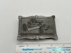 Vintage 1976 Clark Equipment Company Little Western Steel Grader Belt Buckle - Picture 1 of 4