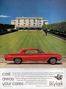 1961 Buick Skylark Coupe "Cast Away Your Cares" Original Color Print Ad - Picture 1 of 1