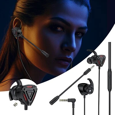 Gaming Headset Dual Mic 3.5mm w/In-Line Control - Over-Ear Hook for PC/PS5 - Image 1 of 4