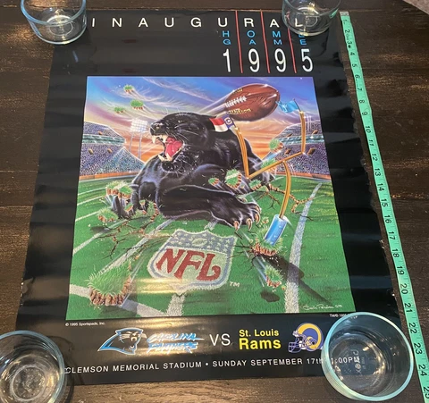 Carolina Panthers 1995 Season Poster Inaugural Season NFL rare Cover