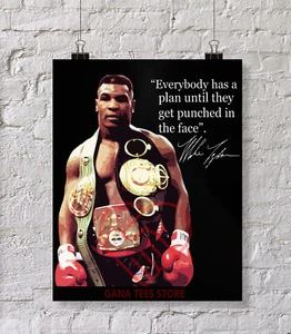 Póster negro de boxeo Iron Mike Tyson Quotes tamaño 16" x 20" - Imagen 1 de 2