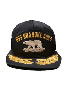 USS Roanoke AOR-7 Eisbär - marineblaue Mütze Snapback Rührei Militär - Bild 1 von 8
