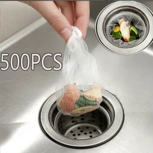 500 pz filtro lavandino reti monouso copertura scarico cucina borsa filtro capelli - Foto 1 di 7