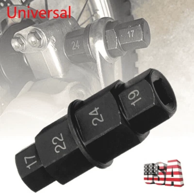Motorcycle Front Rear Wheel Spindle Drive Socket Removal Tool 17 19 22 24mm Axle - Image 1 of 4