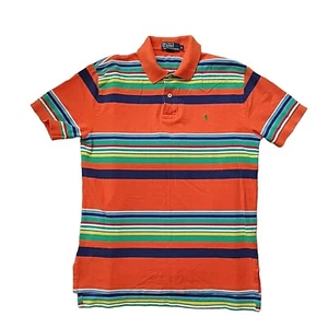 Vintage Polo Ralph Lauren Mens Shirt Medium Multicolor Stripes Polo Short Sleeve - Picture 1 of 14
