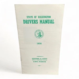 Original 1956 Drivers Manual State of Washington Dept of Licensing Olympia - Foto 1 di 7