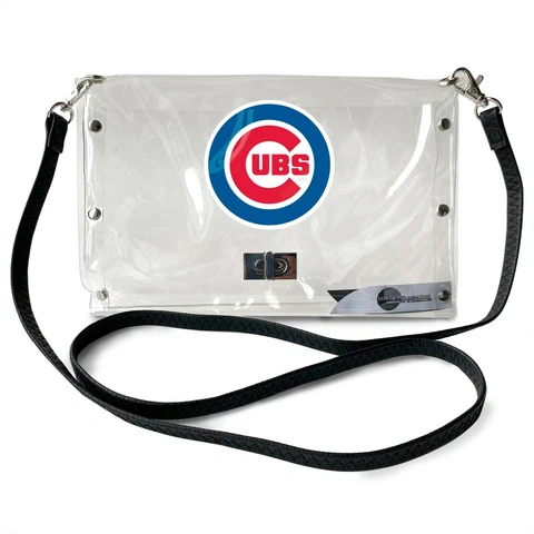 Chicago Cubs Clear Envelope Purse, MLB Crossbody Stadium Approved Cover