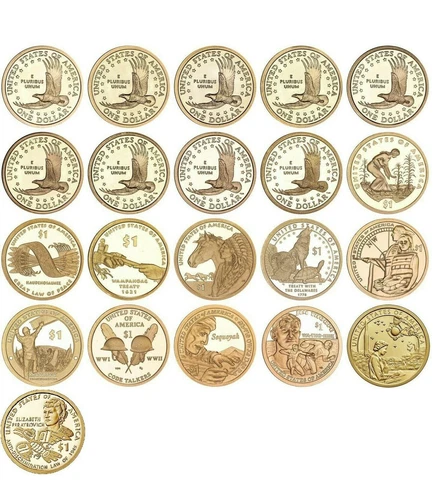 2000 to 2021 S Native American Sacagawea Proof Dollar Run 22 Coins Complete Set Cover
