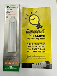 LED PLC BLD 12W 4000K 2PIN OR 4PIN G24d / Gx24q Cool white BELL 04325 COMPACT - Picture 1 of 1