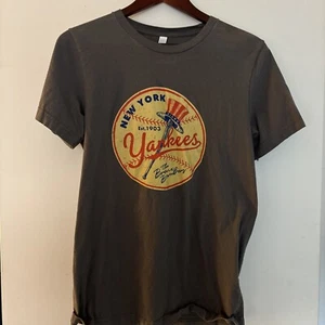 New York Yankees logo T-shirt grey medium the brown bombers - Picture 1 of 3
