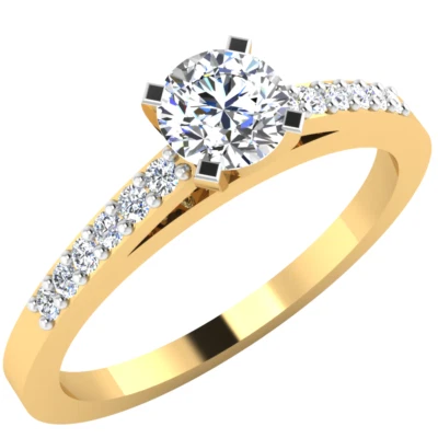 14K Yellow Gold Round Cut Eternity Engagement Ring for Women 0.45 Carat - Image 1 of 4