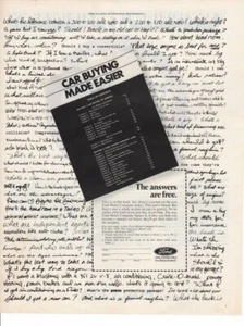 Anuncio publicitario impreso vintage coche Ford 1972 segunda edición libro compra coche hecho más fácil - Imagen 1 de 1