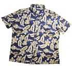 CROFT & BARROW Floral Hawaiian Shirt Men's Size XXL Blue Tropical Cotton Aloha