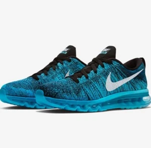 Size 10 - Nike Flyknit Air Max Blue - Picture 1 of 12