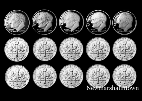 2016 2017 2018 2019 2020 P+D+S Roosevelt Mint Proof Set ~ PD from Bank Rolls Cover